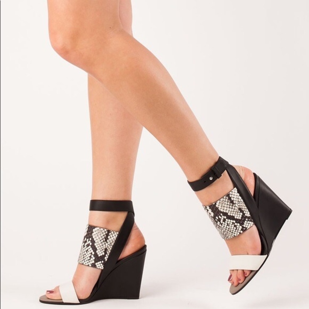 Vince leather wedge heels (never worn!)